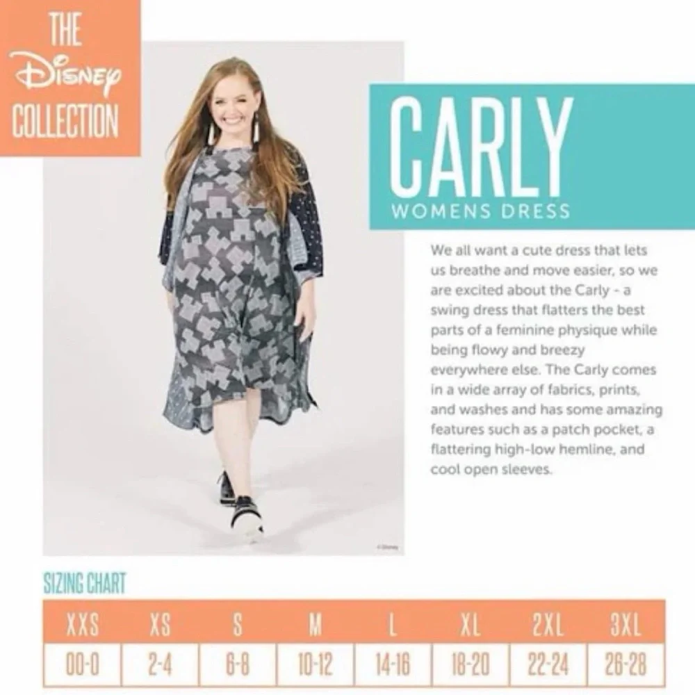 Lularoe Disney Carly High-Low Swing Dress - King Triton Print - Size Small - Picture 10 of 10